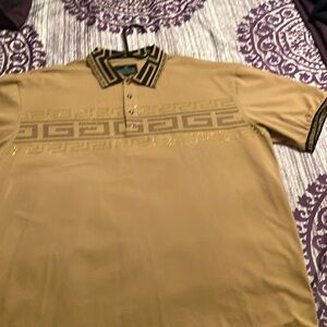 Versace Men's Tan Polo Shirt